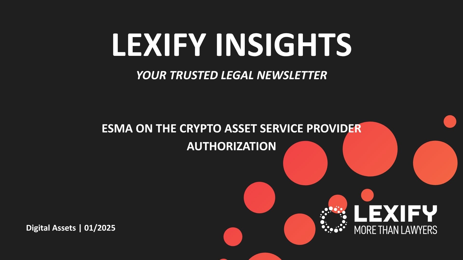 ESMA on the crypto-asset service provider authorization