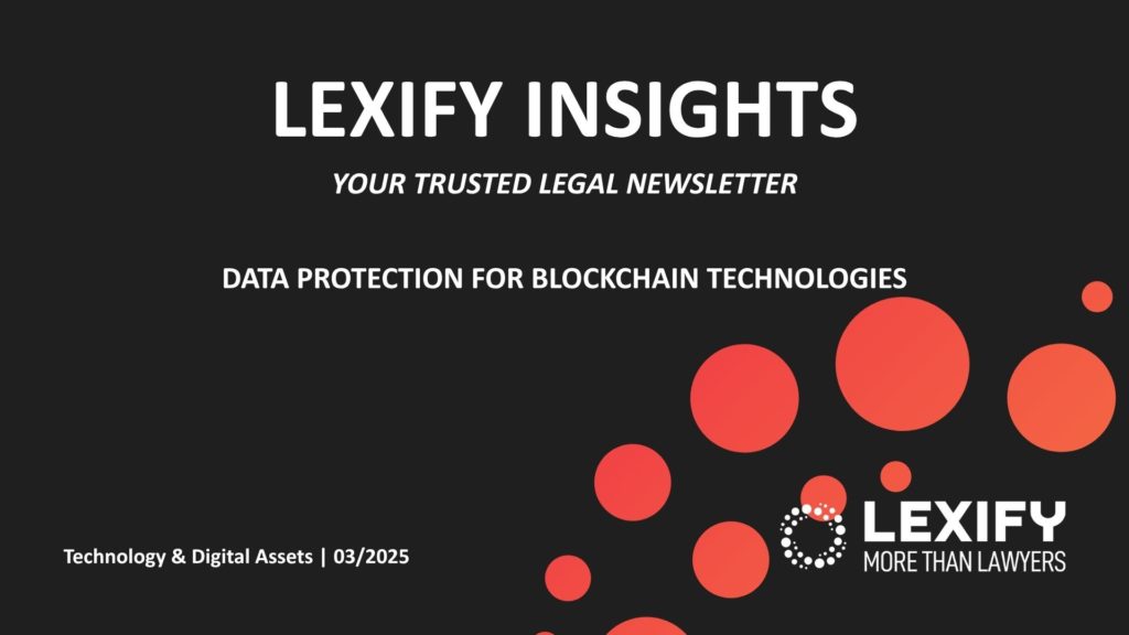 Data protection compliance for blockchain technologies